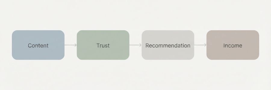 content-to-trust-to-affiliate-income-flow-for-beginners